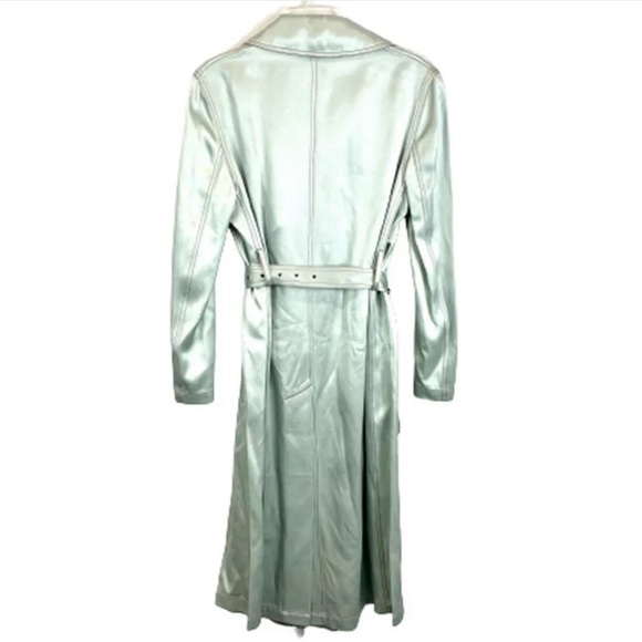 SIES MARJAN Rare NWT Seafoam Satin Trench Coat S - Picture 2 of 10